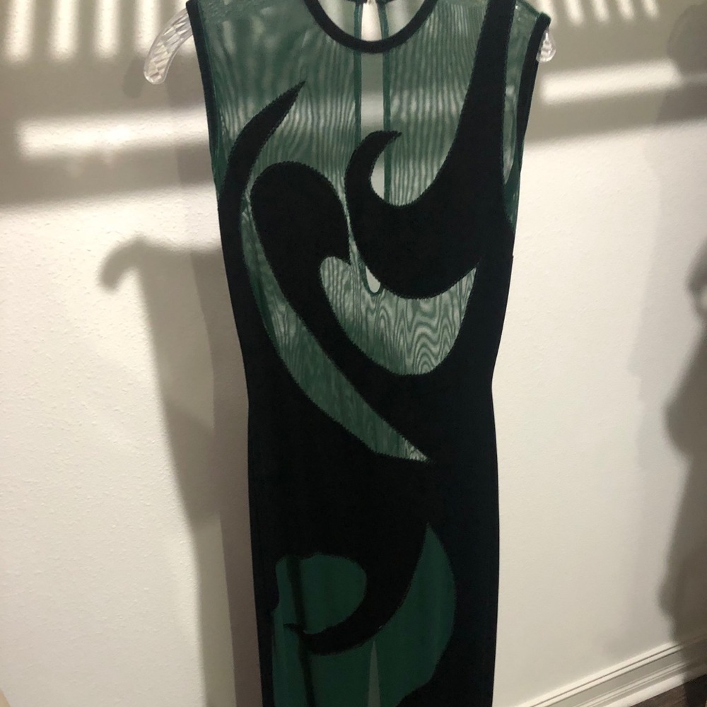 Vintage Green Velvet Dress